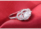 Original Silver Three Stones Luxury Engagement Ring - ringsuniverse