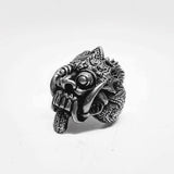 Motorcycle Biker Balinese Skull Ring - ringsuniverse