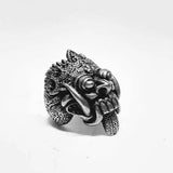 Motorcycle Biker Balinese Skull Ring - ringsuniverse