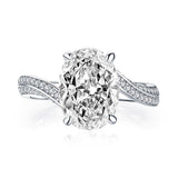 Beautiful 4 Carat Oval Cut Lab Diamond Luxury Wedding Ring - Rings Universe