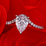 Captivating 2.3 carat Pear Cut Lab Diamond Luxury Wedding Ring - Rings Universe