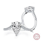 Captivating 2.3 carat Pear Cut Lab Diamond Luxury Wedding Ring - Rings Universe