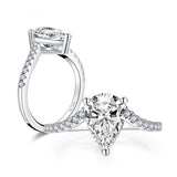 Captivating 2.3 carat Pear Cut Lab Diamond Luxury Wedding Ring - Rings Universe