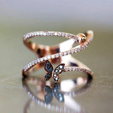 Fashion Butterfly Shaped  Rose Gold Twist Knuckle Ring - ringsuniverse