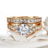 Original Silver 2.0ct Natural AAA+ CZ Diamonds Ring Sets - Rings Universe