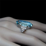 Light Sky Blue Solitaire AAA CZ Oval Stone Luxury Ring - Rings Universe