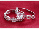 New arrival Appealing Silver AAA Zircon Diamonds Ring Set - ringsuniverse