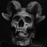Vintage Gothic Punk Demon Satan Goat Skull  Stainless Steel Ring - Rings Universe