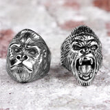 Stainless Steel Gorilla Monkey Punk Hip Hop Cool Rings
