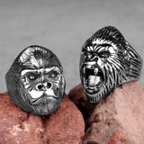 Stainless Steel Men Rings Gorilla Monkey Punk Hip Hop Cool Personality for Male Boyfriend Jewelry Creativity Gift Wholesale - ringsuniverse