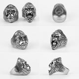 Stainless Steel Men Rings Gorilla Monkey Punk Hip Hop Cool Personality for Male Boyfriend Jewelry Creativity Gift Wholesale - ringsuniverse