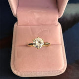 Silver 18K Gold Color Ring Classic  Zirconia Diamond Ring - ringsuniverse