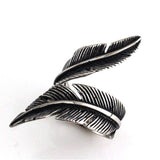 Silver Color Feather Rings For Women