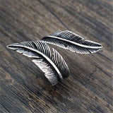 Silver Color Feather Rings For Women - Rings Universe