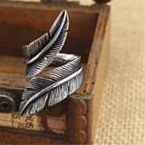 Silver Color Feather Rings For Women - Rings Universe