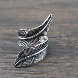 Silver Color Feather Rings For Women - Rings Universe