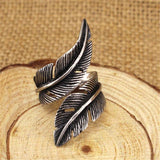 Silver Color Feather Rings For Women - Rings Universe