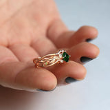 Romantic Plant Rings Geometric Green AAA Cubic Zircon Ring - Rings Universe