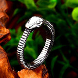 Fashion Viking Snake Head Ring - ringsuniverse