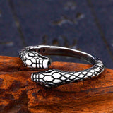 Fashion Viking Snake Head Ring - ringsuniverse