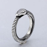 Fashion Viking Snake Head Ring - ringsuniverse