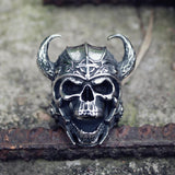Nordic God Viking Warrior Skull Ring