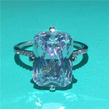 Handmade Silver Flower cut 6ct AAAAA Zircon Diamonds Ring - ringsuniverse