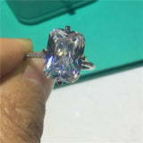 Handmade Silver Flower cut 6ct AAAAA Zircon Diamonds Ring - ringsuniverse