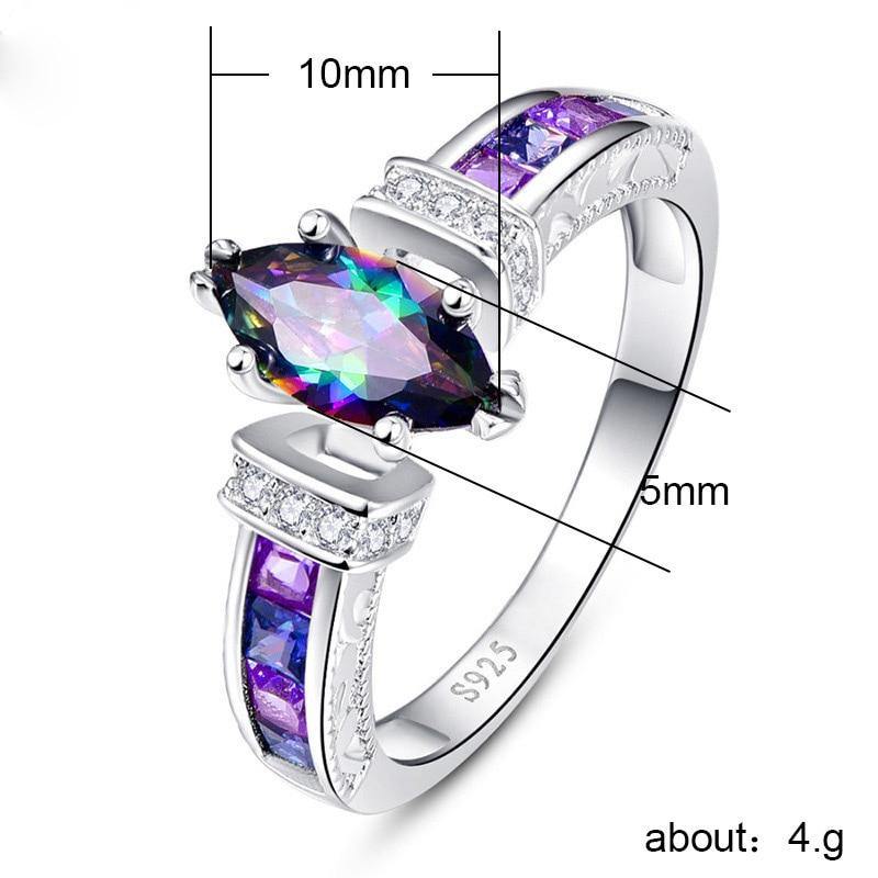 Mystic Topaz Sunburst Engagement Ring | LUO