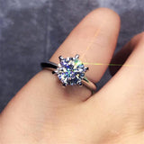 Luxury 18K White Gold Color 2.0ct Lab Diamond Ring - Rings Universe