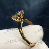 Top Quality AAA+ Cz Diamonds Silver 18KRGP Solitaire Ring - ringsuniverse