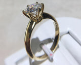Top Quality AAA+ Cz Diamonds Silver 18KRGP Solitaire Ring - ringsuniverse