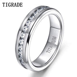 Silver Color Cubic Zirconia Titanium Men/Women Ring - Rings Universe