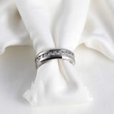 Silver Color Cubic Zirconia Titanium Men/Women Ring - Rings Universe
