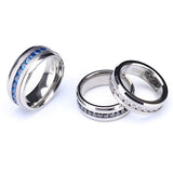 Silver Color Cubic Zirconia Titanium Men/Women Ring - Rings Universe