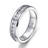 Silver Color Cubic Zirconia Titanium Men/Women Ring - Rings Universe