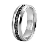 Silver Color Cubic Zirconia Titanium Men/Women Ring - Rings Universe