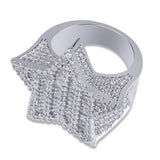 New Design Five-pointed Star Micro Paved Zircon Ring - ringsuniverse