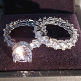 New Arrival Luxury Silver 2Pcs AAA Cz Diamonds Rings set - ringsuniverse