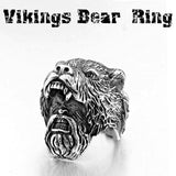Unique Viking Bear Head Animal Punk Ring