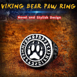 Thor Hammer Norse Men Bear Paw Ring - ringsuniverse