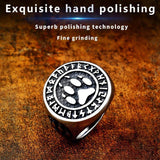 Thor Hammer Norse Men Bear Paw Ring - ringsuniverse