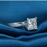 Fashion Silver AAA+ Zircon Diamonds Engagement Wedding Ring - Rings Universe