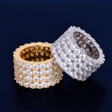 Fashion Iced Four Rows Solitaire Men's Ring