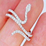 Fashion Animal Snake CZ Stone Stackable Snake-shape Ring - ringsuniverse