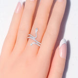 Fashion Animal Snake CZ Stone Stackable Snake-shape Ring - ringsuniverse
