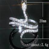 Fashion Animal Snake CZ Stone Stackable Snake-shape Ring - ringsuniverse