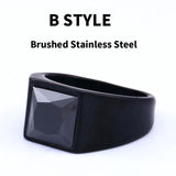 Fashion Inlaid Red/Blue/Black Stone Square Men's Ring - ringsuniverse