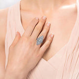 Luxury Silver Geometric Shaped Zircon Gemstone Ring - ringsuniverse