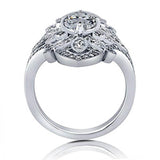 Luxury Silver Geometric Shaped Zircon Gemstone Ring - ringsuniverse